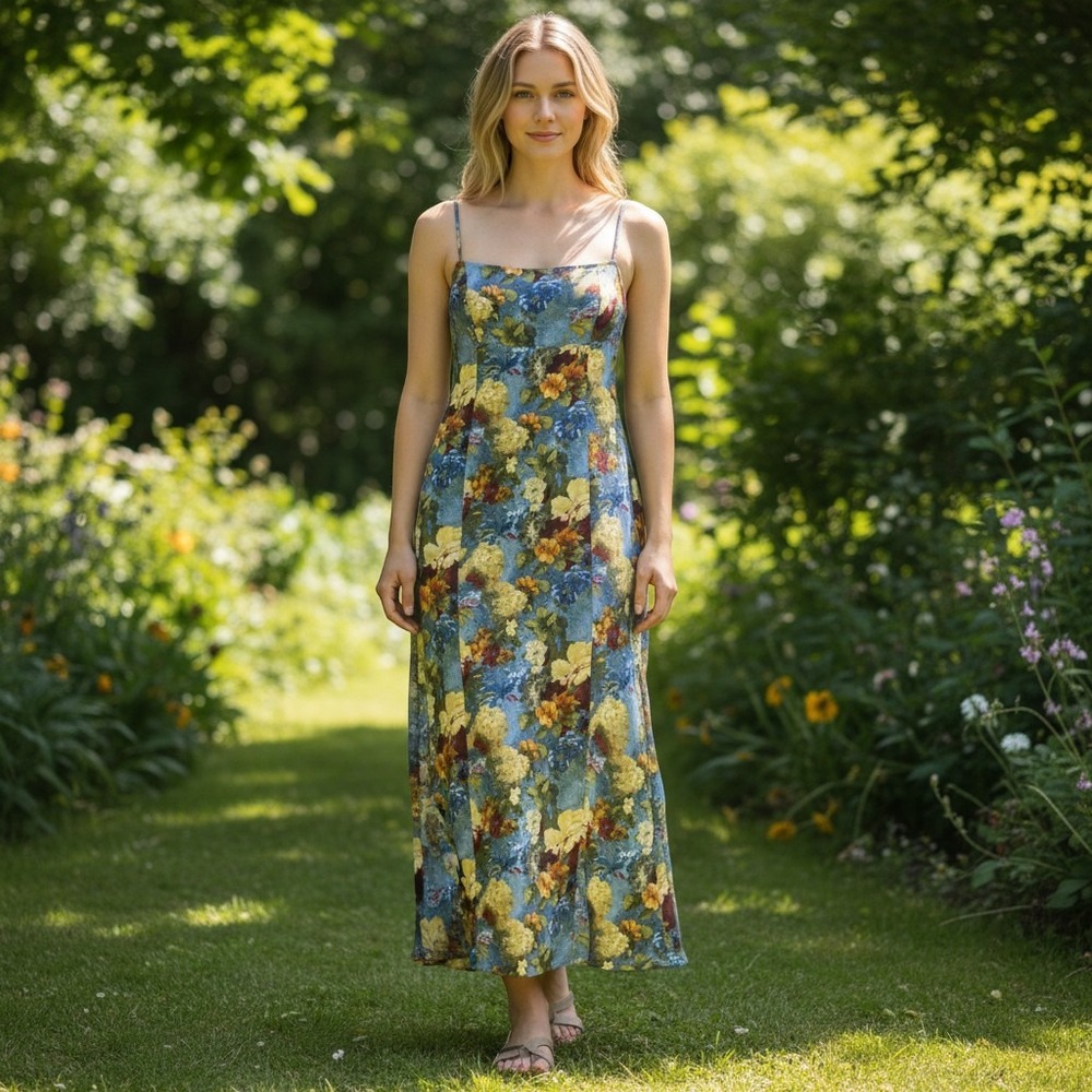 Urban Outfitters Dress Womens Medium Yellow Floral Lightweight Summer